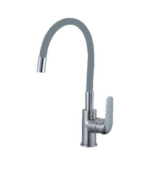 137724 kitchen mixer emma flex with grey spout chrome plated