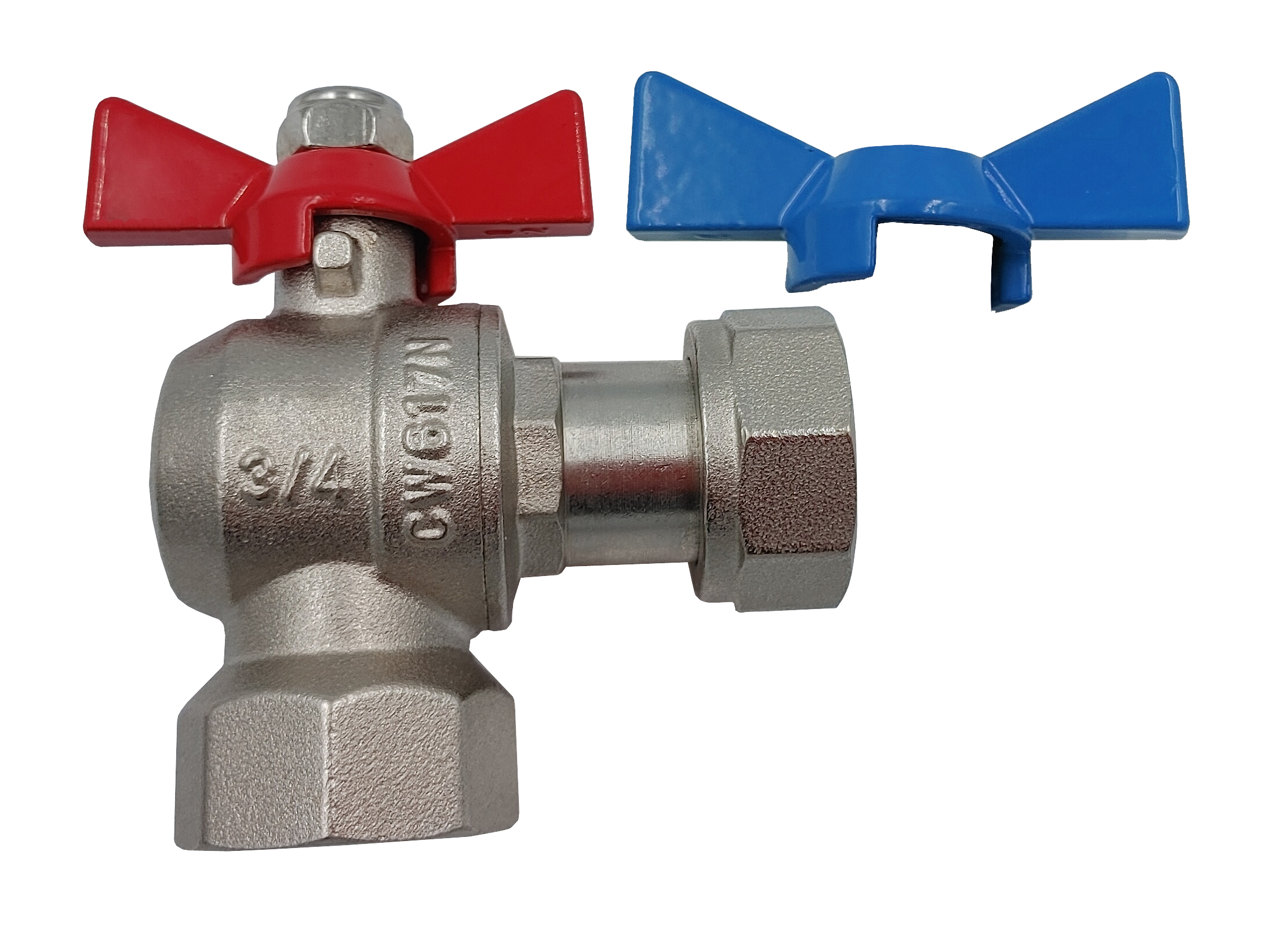 Úhlový kulový ventil 3/4" s přítlačnou maticí