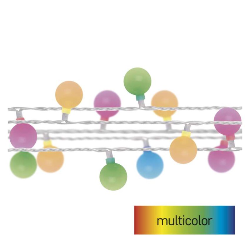 534221 1 led svetelna cherry retaz gulicky 2 5cm 4m vonkajsia aj vnutorna multicolor casovac