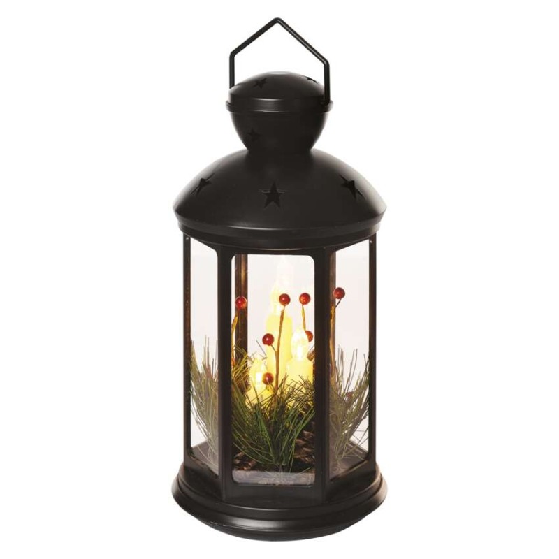 535616 4 led dekoracia vianocny lampas so svieckami cierny 35 5 cm 3x c vnutorny vintage