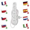 Extension cable 5 m / 6 sockets / white / PVC / 1.5 mm2