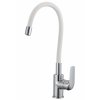 137715 kitchen mixer emma flex with white spout chrome plated