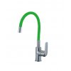 137727 kitchen mixer emma flex with green spout chrome plated