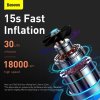828782 4 baseus car tool super mini inflator tyre pump 15sec fast inflation 4 tires in 25 minutes black crcq000001