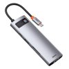828821 4 baseus hub metal gleam series 8 in 1 multifunctional type c to pd 4k hd usb3 0 docking station gray cahub cv0g
