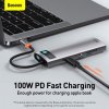 828821 11 baseus hub metal gleam series 8 in 1 multifunctional type c to pd 4k hd usb3 0 docking station gray cahub cv0g