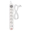 Extension cable 3 m / 5 sockets / with switch / white-grey / 1×USB-A + 1×USB-C / 1.5 mm2