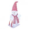 LED vianoč. snehuliak s čiapkou a šálom, 46 cm, vonkaj. aj vnútor., studená biela, časovač
