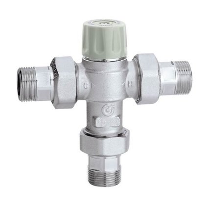 Termosztatikus keverőszelep 3/4", +30 - +50 °C, PN 10, T max. +85 °C, visszacsapó szelep, szűrő, forrázás elleni védelem
