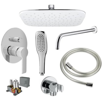 291498 5 set podomietkovej sprchovej baterie pre 2 odberne miesta a sprchoveho prislusenstva ventura biela chrom