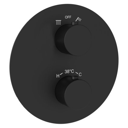 360741 bateria aqs sprchova podomietkova termostaticka pre 2 odberne miesta s aqs boxom okruhla krytka eridan black