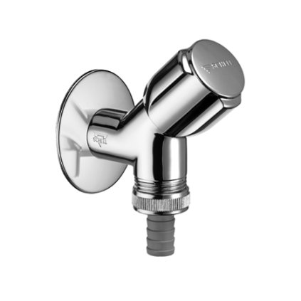 SCHELL sarokszögű sarokszelep visszacsapó szeleppel tömlőcsatlakozással 1/2"x 3/4", COMFORT
