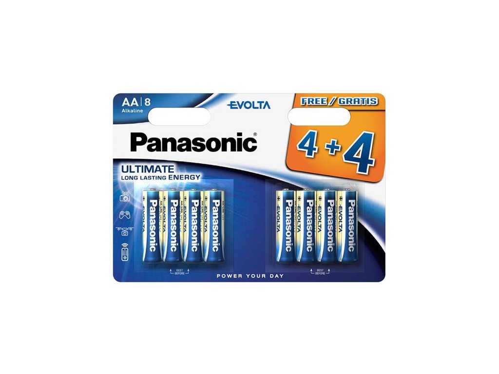 Batérie AA (R6) alkalická PANASONIC Evolta 8ks / blister
