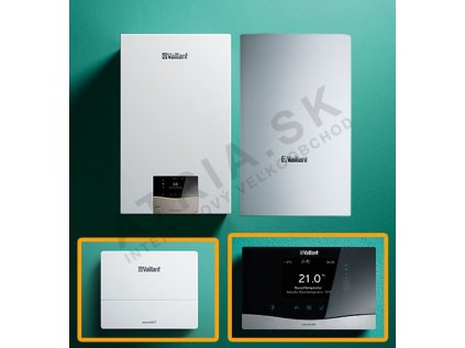 Vaillant VU 25CS/1-7 ecoTEC exclusive IoniDetect + VIH Q 75 B vedľa kotla + sensoCOMFORT 720 + sensoNET VR 921