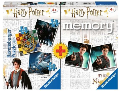RAVENSBURGER Puzzle Harry Potter 3v1 (25,36,49 dílků) + pexeso