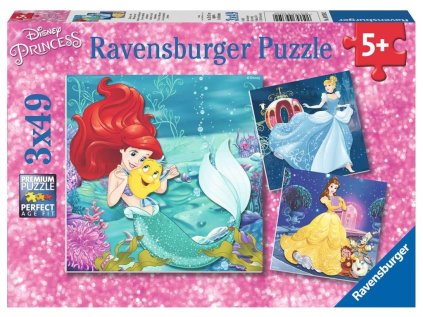 RAVENSBURGER Puzzle Disney princezny: Dobrodružství 3x49 dílků