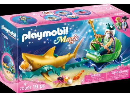 PLAYMOBIL® Magic 70097 Král moří se žraločím kočárem