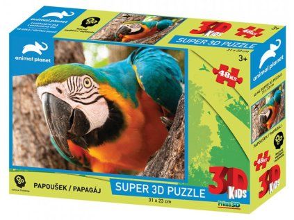 puzzle papousek 3d 48 dilku 105293
