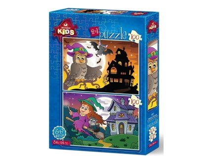 puzzle sova a carodejnice 2 x 100 dilku 108190