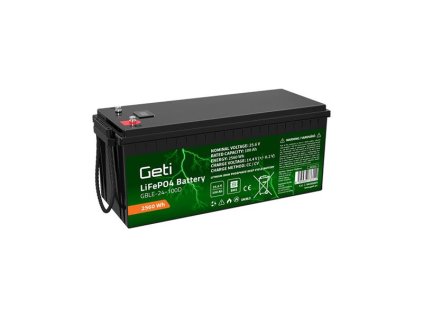 Baterie LiFePO4 25,6V 100Ah GETI GBLE-24-100D displej