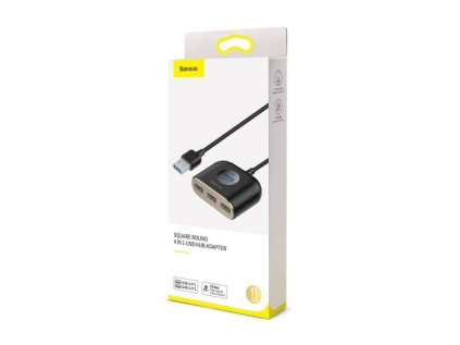 Baseus HUB Square round 4in1 USB Adapter USB3.0*1 + USB2.0*3 1m Black (CAHUB-AY01)