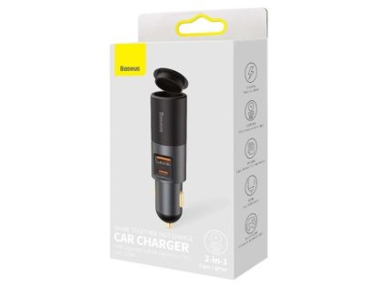 Baseus Car Charger Share Together C+U / Cigarette lighter socket, PPS, PD3.0, QC4.0+, SCP, 120W Gray(CCBT-C0G)