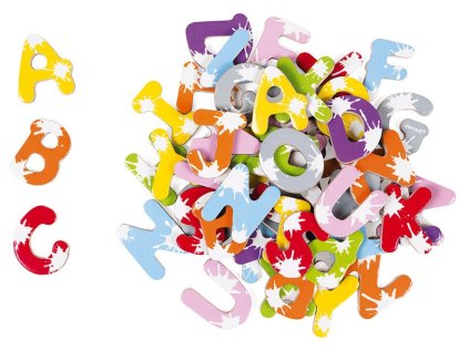 JANOD Dřevěné magnetky - Abeceda 52 ks