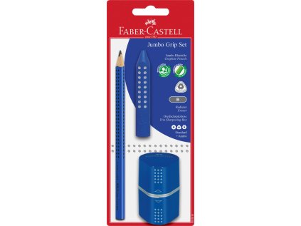 Faber-Castell Grafitová tužka Grip Jumbo s příslušenstvím modrá