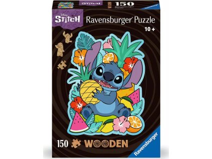 RAVENSBURGER Dřevěné obrysové puzzle Disney: Stitch 150 dílků