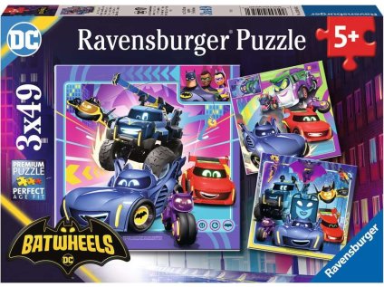 RAVENSBURGER Puzzle Batwheels 3x49 dílků
