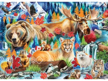 RAVENSBURGER Puzzle Divoké šelmy Kanady 1000 dílků