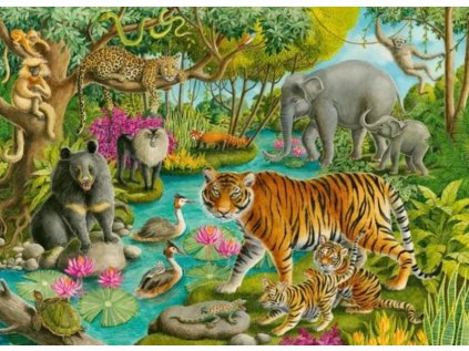 RAVENSBURGER Puzzle Indický les 60 dílků