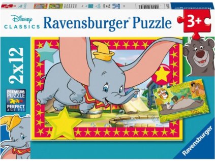 RAVENSBURGER Puzzle Disney: Dobrodružství volá 2x12 dílků