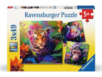 RAVENSBURGER Puzzle Mláďata z džungle 3x49 dílků