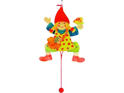 GOKI Dřevěná hračka Jumping Jack Holka