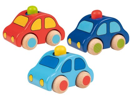 GOKI Dřevěné autíčko s houkačkou 1ks (mix)