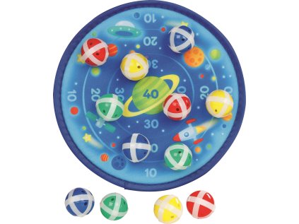 GOKI Terč na suchý zip s 12 míčky - Vesmír