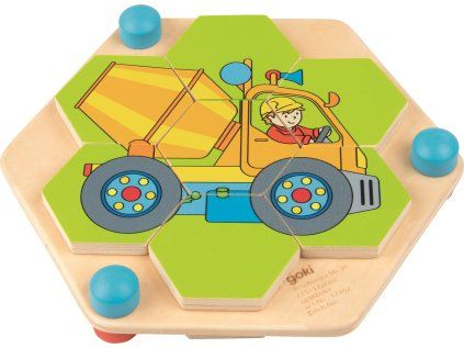 puzzle hexagon stavebni stroje 185072