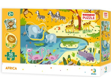 DODO Puzzle s vkládačkou Safari 18 dílků