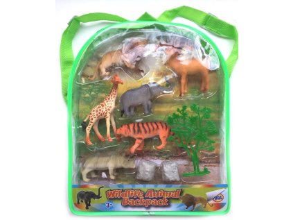 Sada 6 figurek Divoká zvířata v batohu