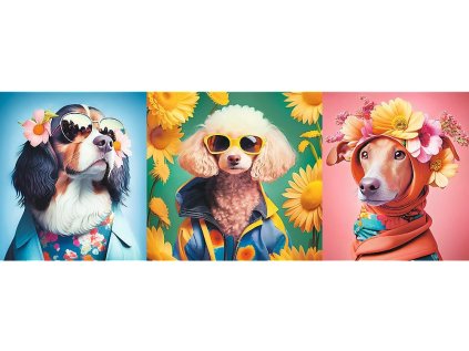 TREFL Panoramatické puzzle Psí týden módy 500 dílků