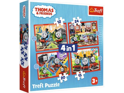 TREFL Puzzle Mašinka Tomáš 4v1 (12,15,20,24 dílků)