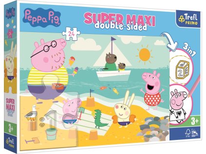 TREFL Oboustranné puzzle Prasátko Peppa SUPER MAXI 24 dílků