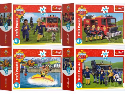 TREFL Displej Puzzle Požárník Sam 54 dílků (40 ks)