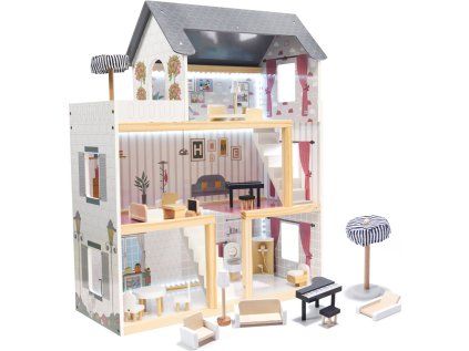 dreveny domecek pro panenky cerny 204094