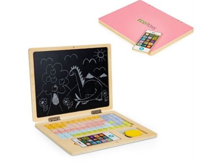 dreveny notebook s magnetickym monitorem ruzovy 141166