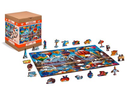 WOODEN CITY Dřevěné puzzle Klidné cestování 2v1, 300 dílků EKO