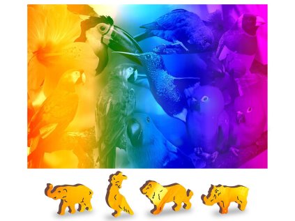 WOODEN CITY Dřevěné puzzle Ptačí ráj 2v1, 75 dílků EKO