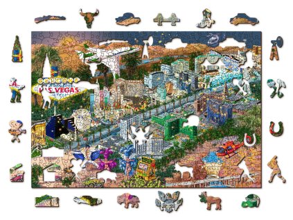 WOODEN CITY Dřevěné puzzle Vítejte v Las Vegas 2v1, 505 dílků EKO