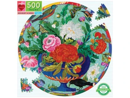 kulate puzzle kvetiny a ptacci 500 dilku 126460